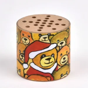 Mechanische Brummstimme-Dose XL – Festliches Weihnachtsbär-Motiv