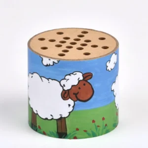 Mechanische Schafstimme-Dose (Ø 6 × 6 cm) – Antik im Schaf-Design