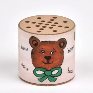 Mechanische Brummstimme-Dose (Ø 52 mm) – Nostalgisches Brummen im Bärentrio-Design