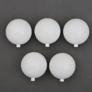 5 weiße Kunststoffkugeln mit Hals – Deine kreative Basis für vielseitige Deko!