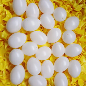 DIY- 24 St. strahlend, weiße Ostereier 6cm