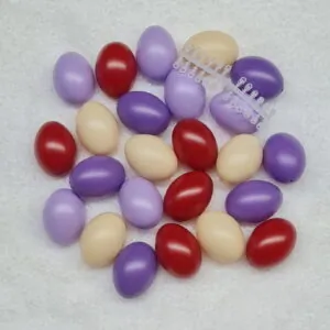 24er Set Kunststoffostereier(60 mm) in lila Farbmischung, incl. beiliegende Steckösen