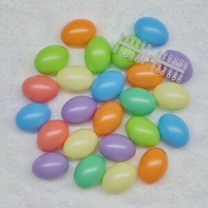 24er Set Kunsstoffostereier(60 mm) in Pastell-Farben, incl. beiliegende Steckösen