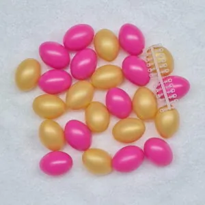 24er Set Kunsstoffostereier(60 mm) in pink-goldner Farbmischung, incl. beiliegende Steckösen