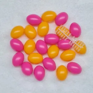 24er Set Kunsstoffostereier(60 mm) in orange-pinker Farbmischung, incl. beiliegende Steckösen