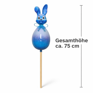 Deko-Stecker "Hase auf Ei"-blau- 75cm- Oster-& Frühlingsdekoration