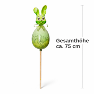 Deko-Stecker "Hase auf Ei"-grün- 75cm- Oster-& Frühlingsdekoration