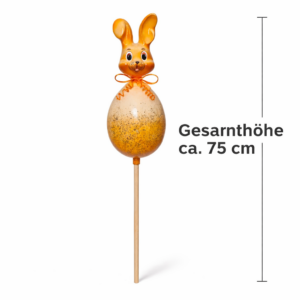 Deko-Stecker "Hase auf Ei"-orange- 75cm- Oster-& Frühlingsdekoration