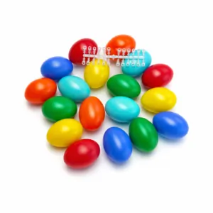 24 Kunsstoffostereier(60 mm) in bunter Farbmischung, incl. beiliegende Steckösen