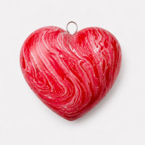 Rot Marmoriertes Deko-Herz (9x9cm)