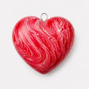 Rot Marmoriertes Deko-Herz (9x9cm)